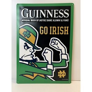 GUINNESS Official Beer Of NOTRE DAME Alumni & Fans GO IRISH Tin Sign  NEW